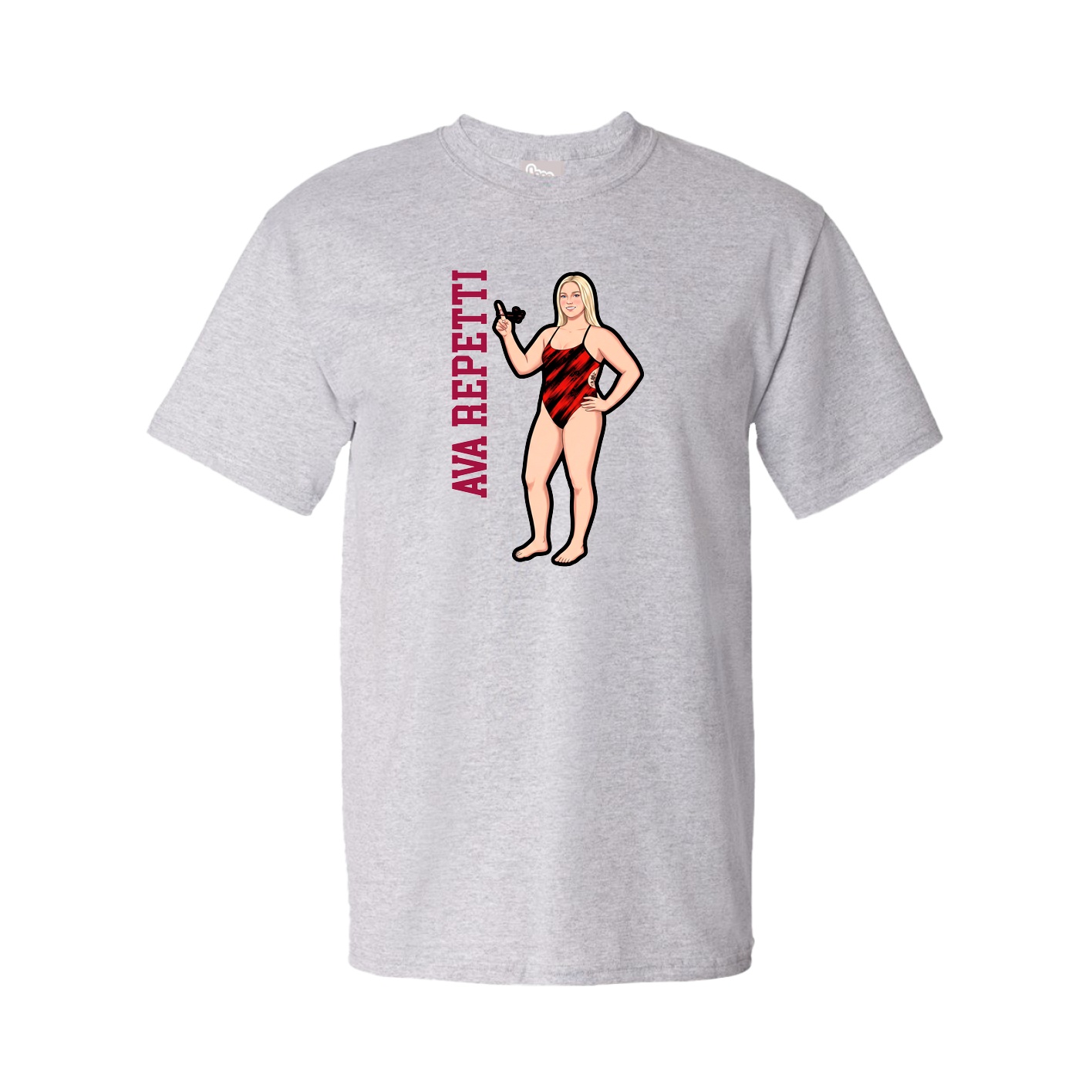 Tee — Name Vertical in Grey