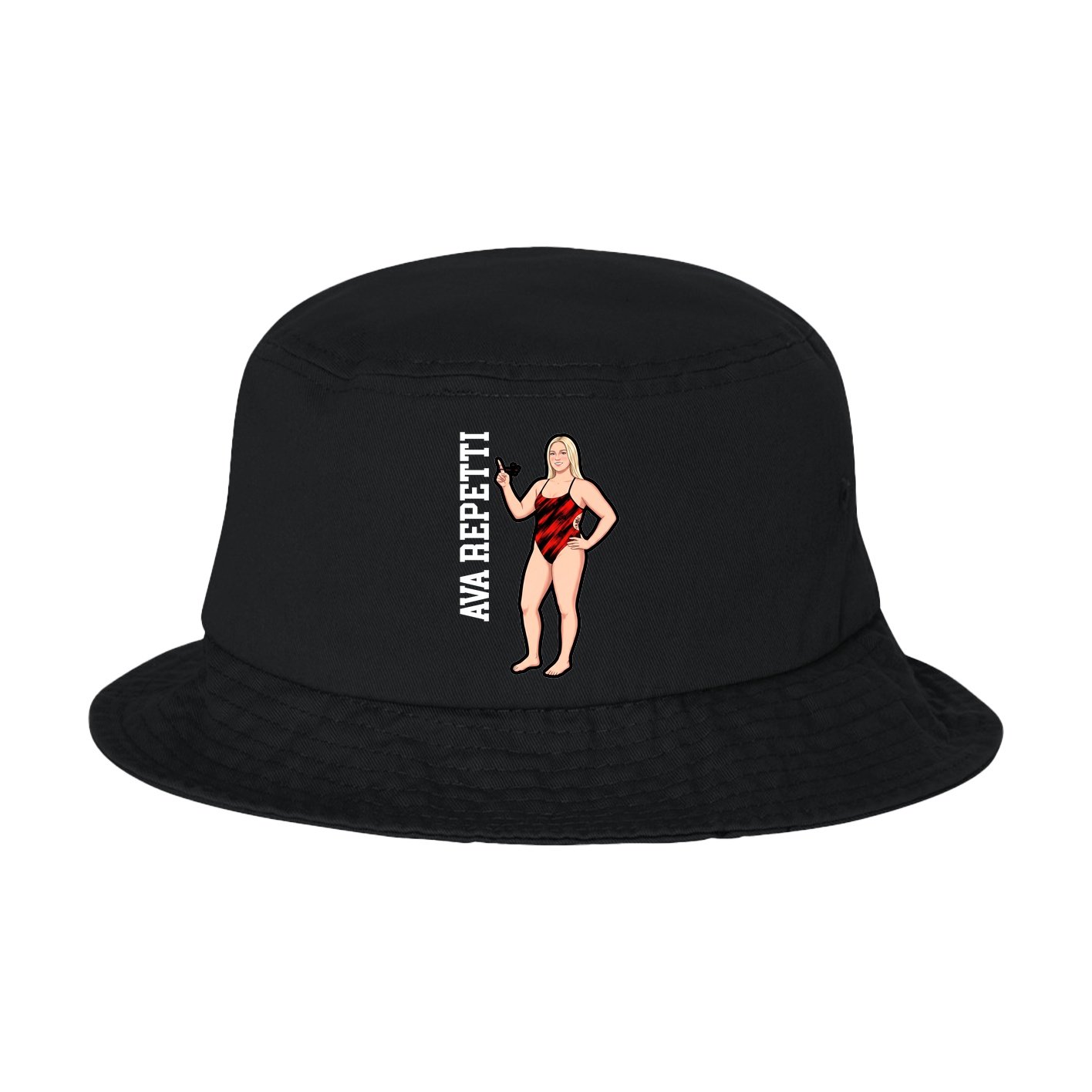 Bucket Cap — Name Vertical in Black