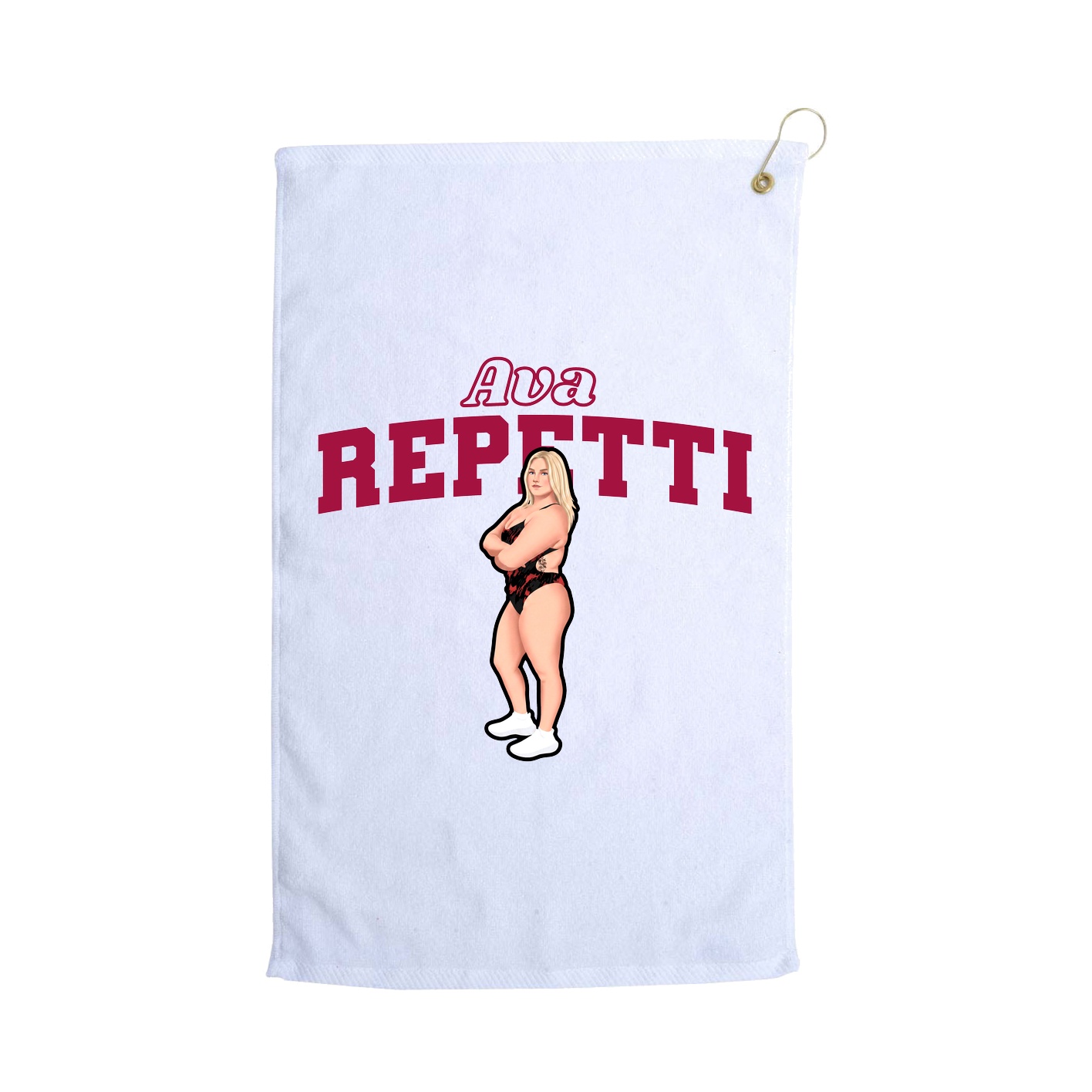 Golf Towel — Name Arch in White