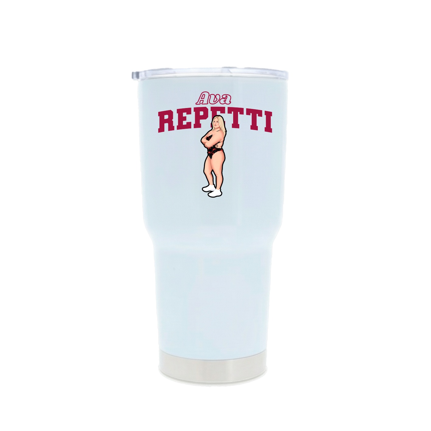 30oz Stainless Steel Tumbler — Name Arch in White