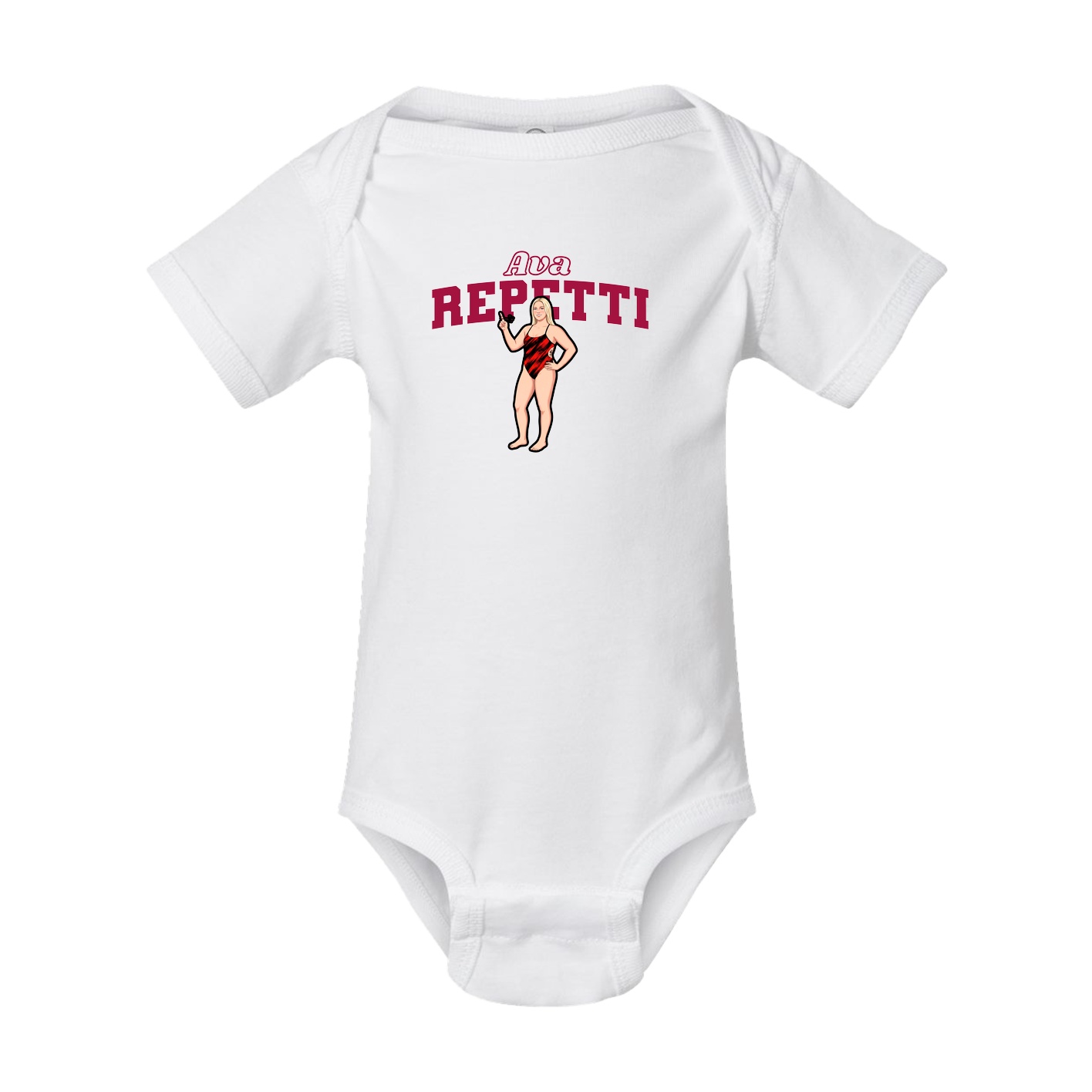 Baby Onesie — Name Arch in White