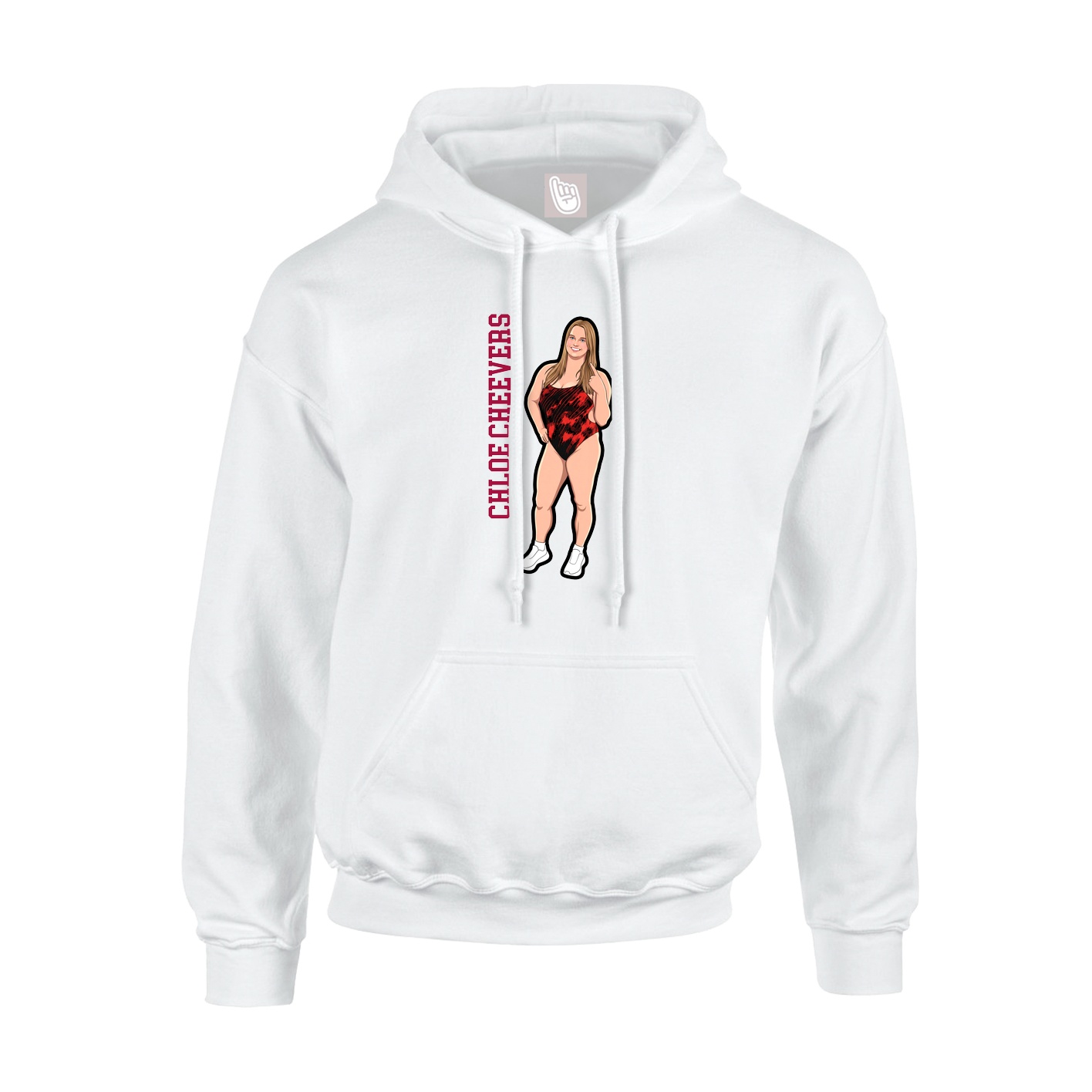 Youth Hoodie — Name Vertical in White