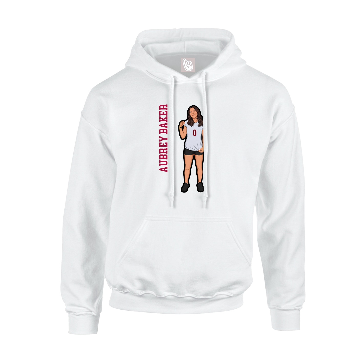 Youth Hoodie — Name Vertical in White