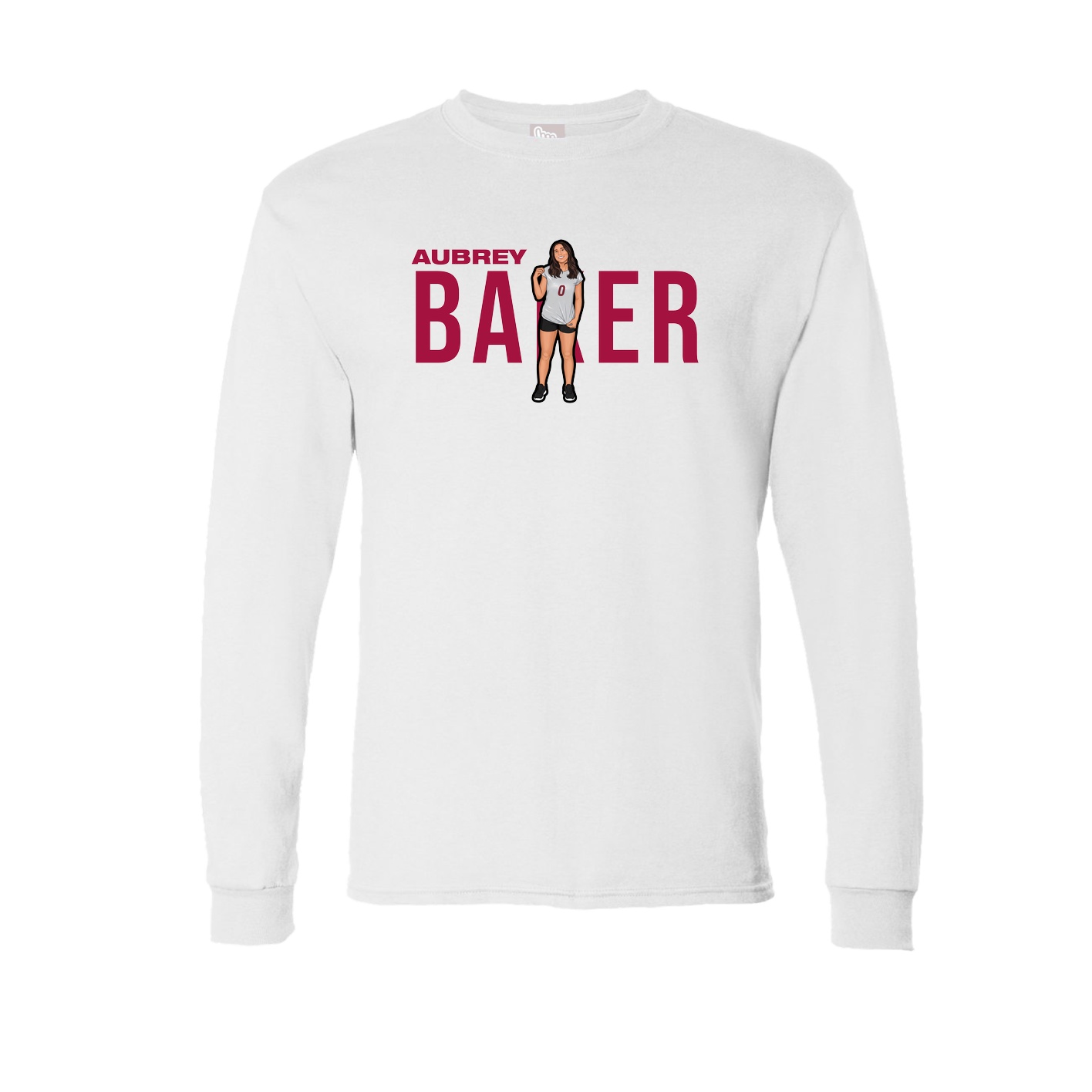 Long Sleeve Tee — Player Name in White