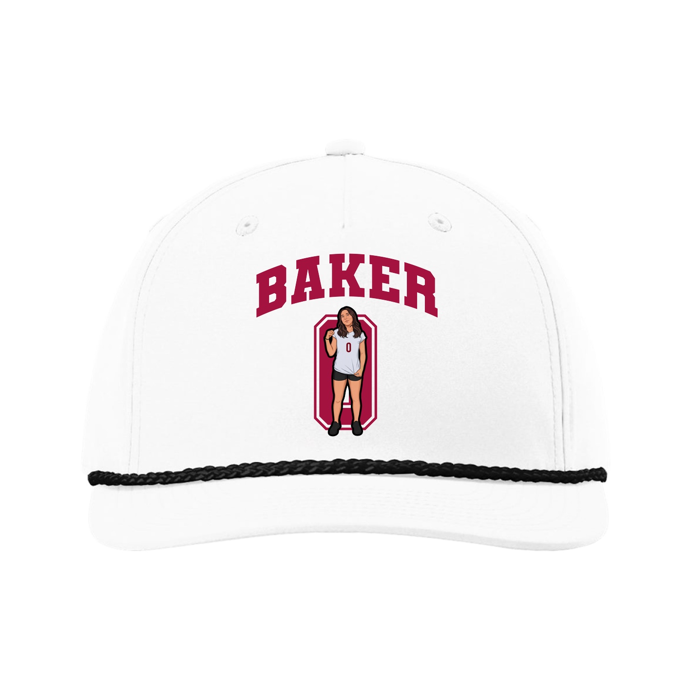 Five-Panel Classic Rope Cap — Number in White
