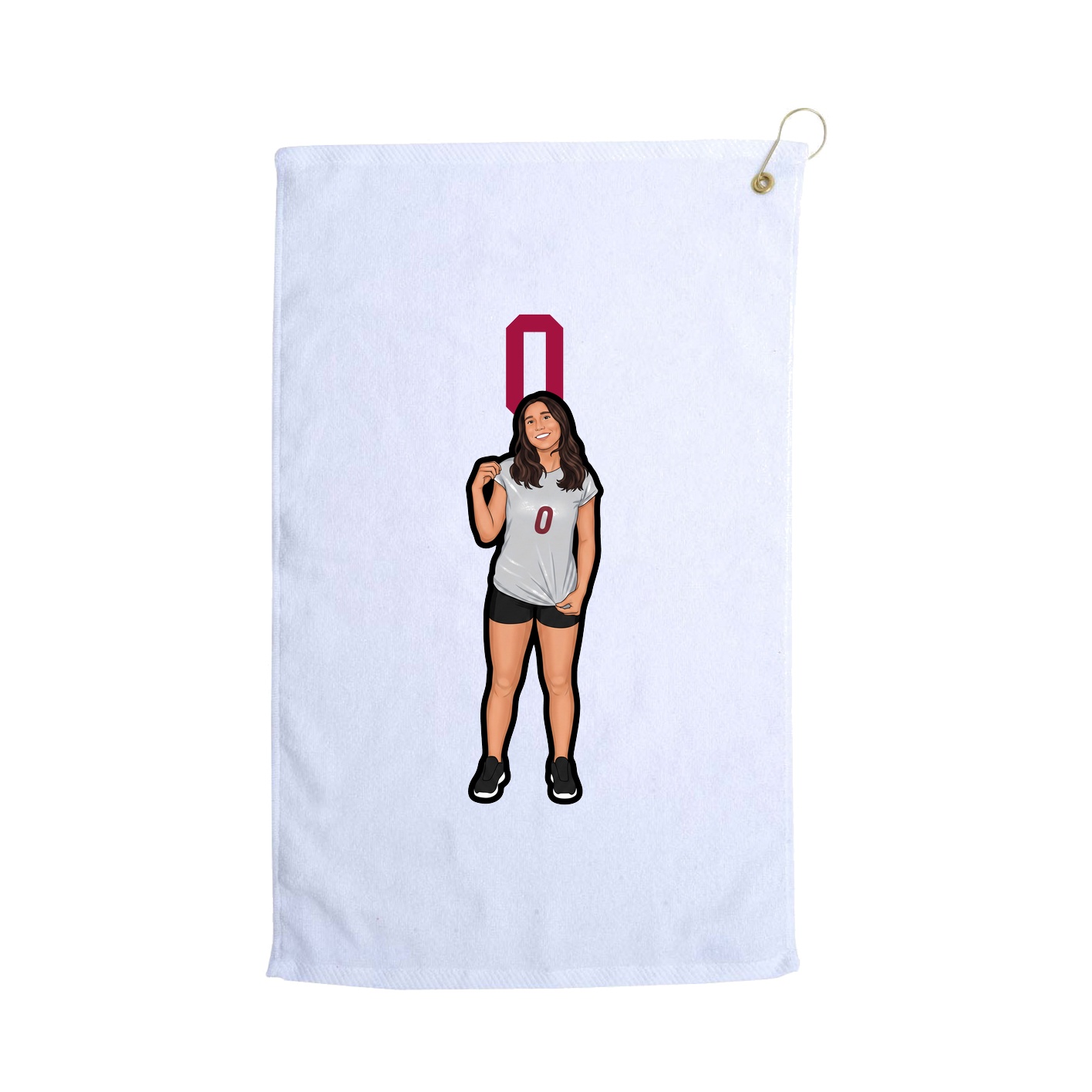 Golf Towel — Number Top in White