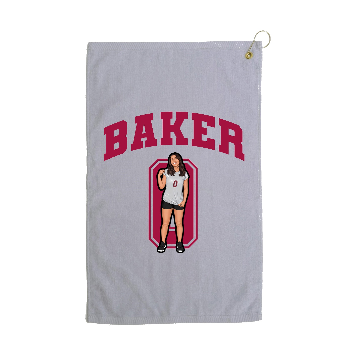 Golf Towel — Number in Grey
