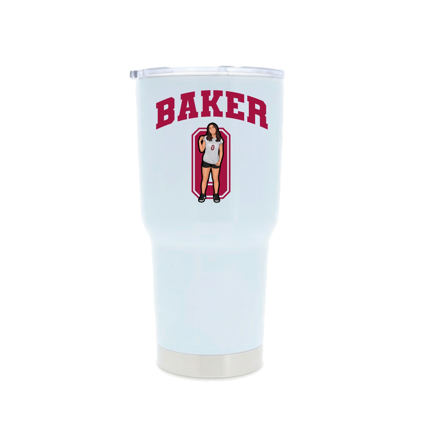 30oz Stainless Steel Tumbler — Number in White