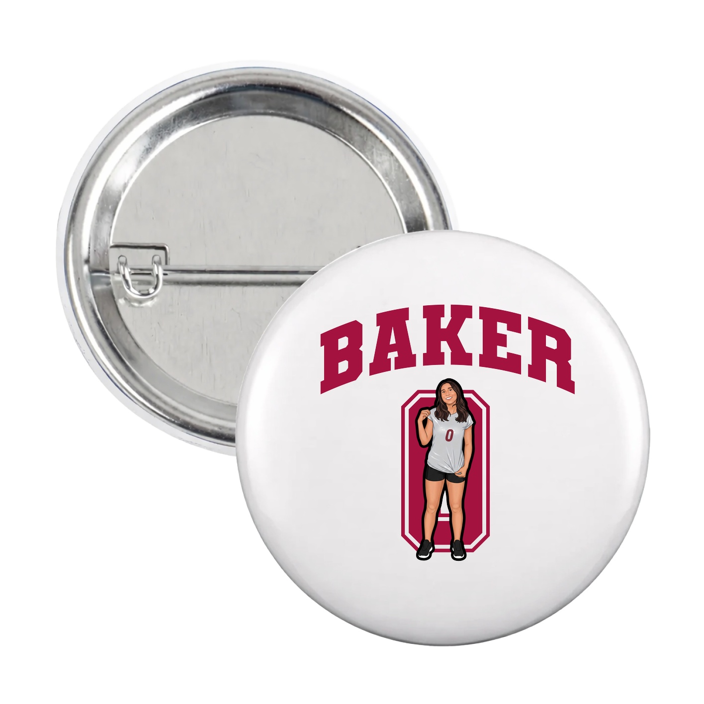 Game Day Button — Number in White