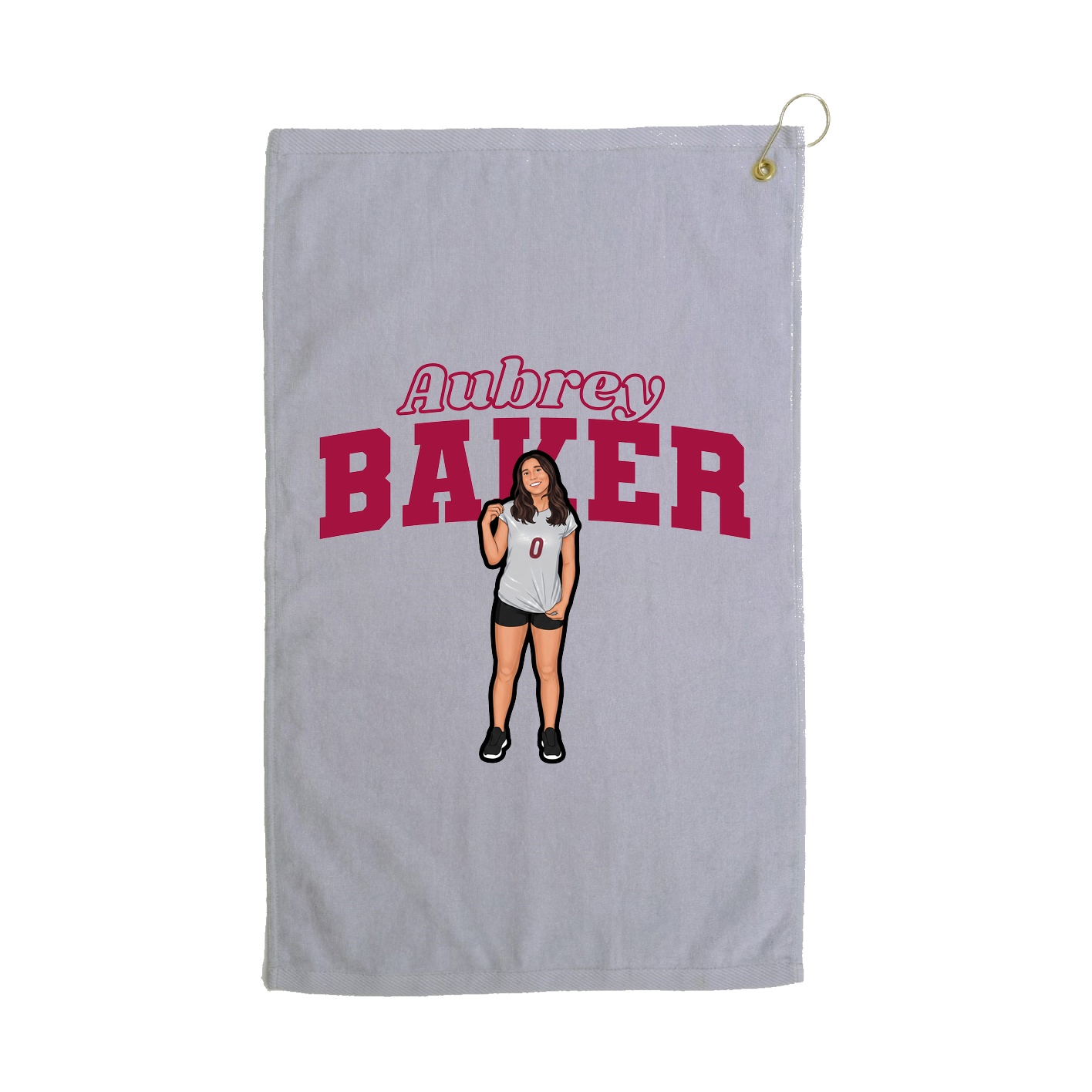 Golf Towel — Name Arch in Grey