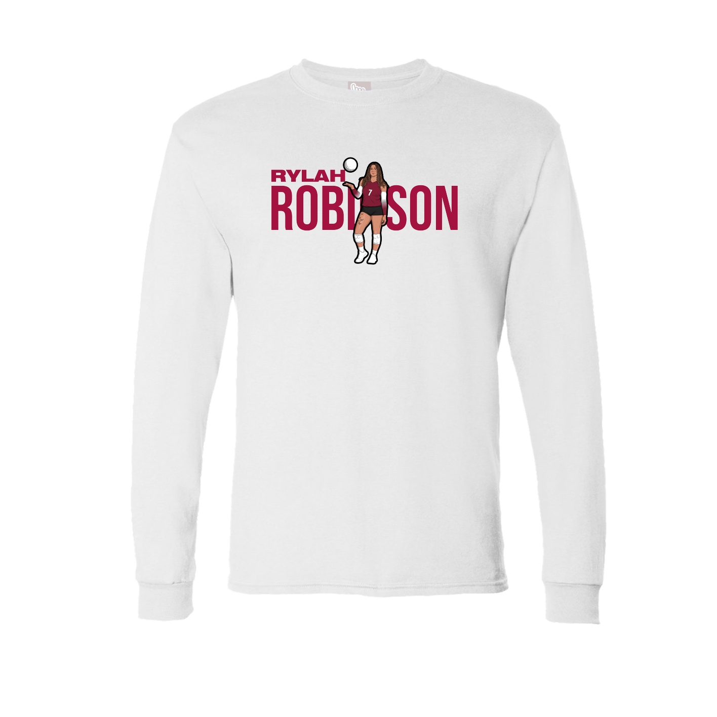 Long Sleeve Tee — Player Name in White