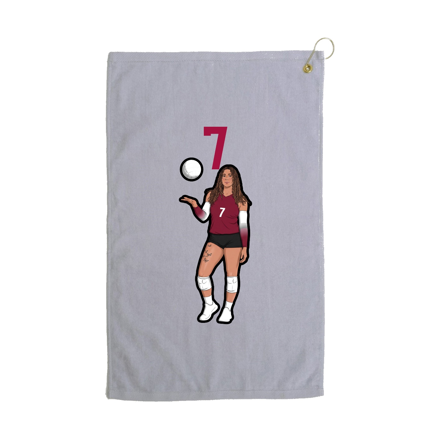 Golf Towel — Number Top in Grey