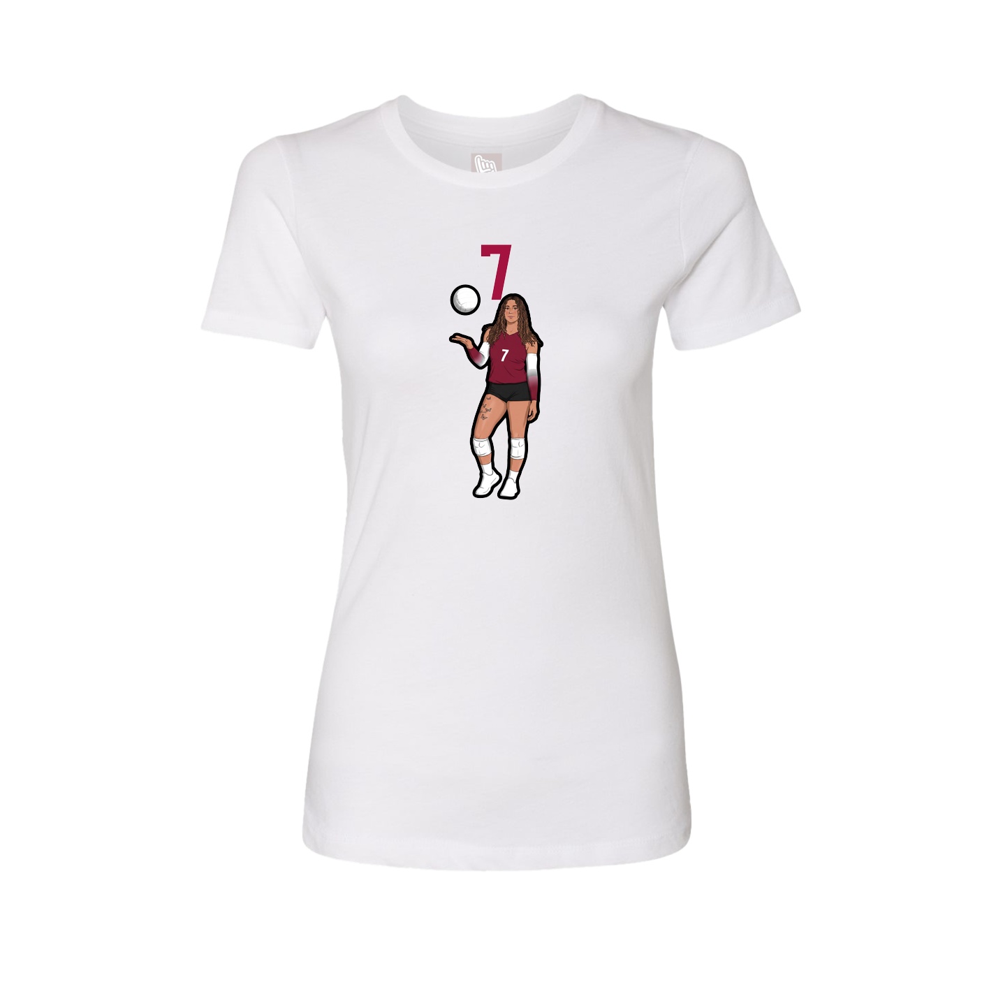 Fitted Women's Tee — Number Top in White
