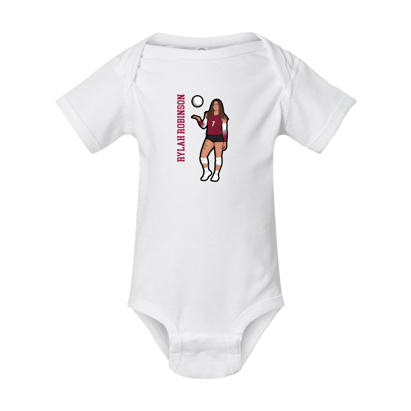 Baby Onesie — Name Vertical in White