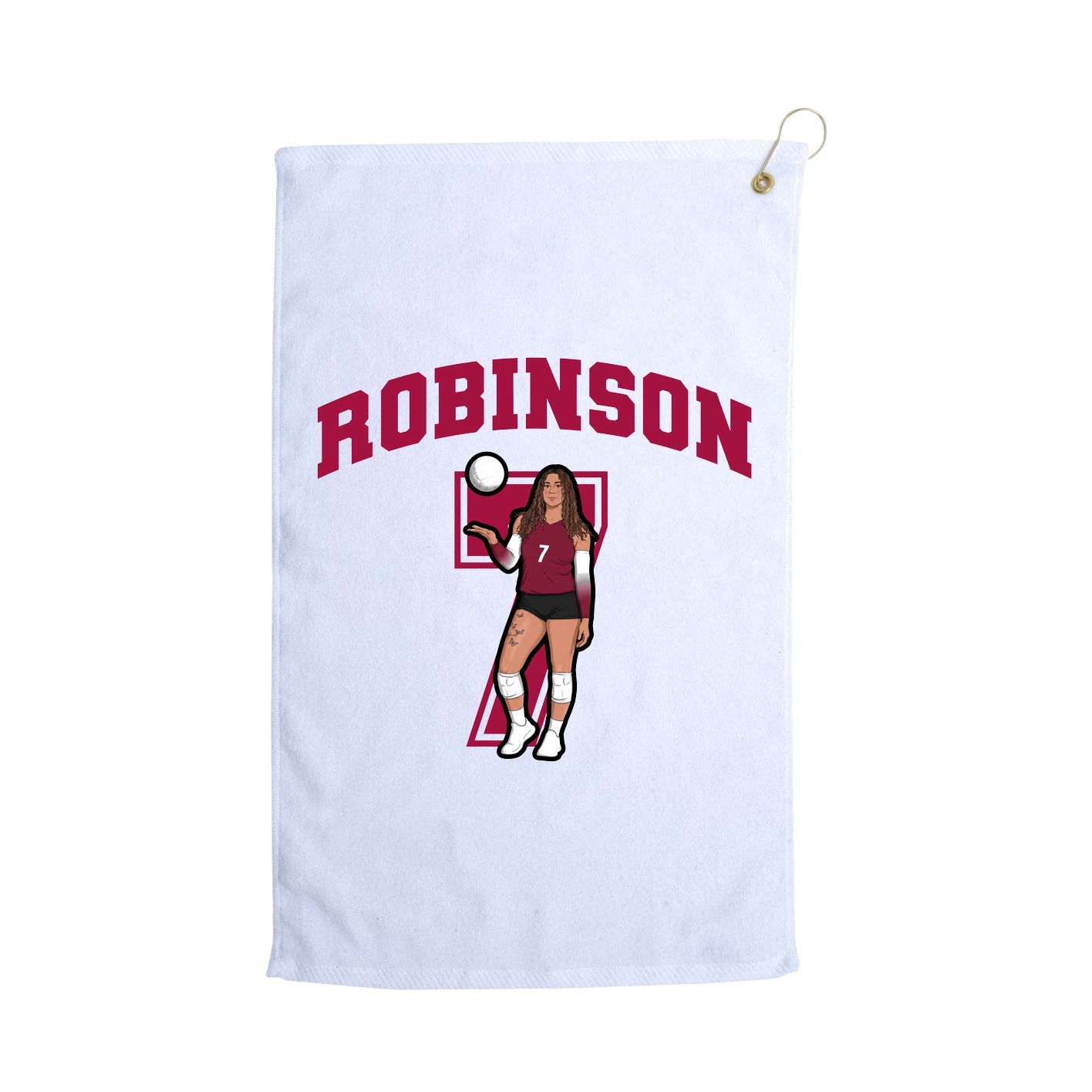 Golf Towel — Number in White