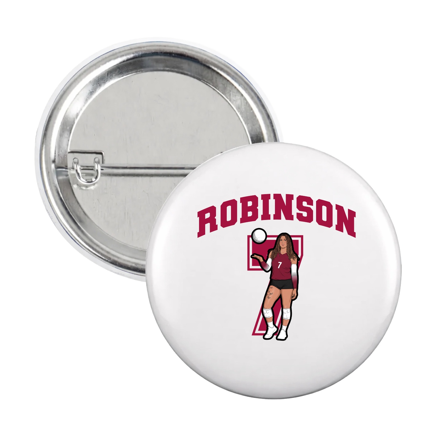 Game Day Button — Number in White