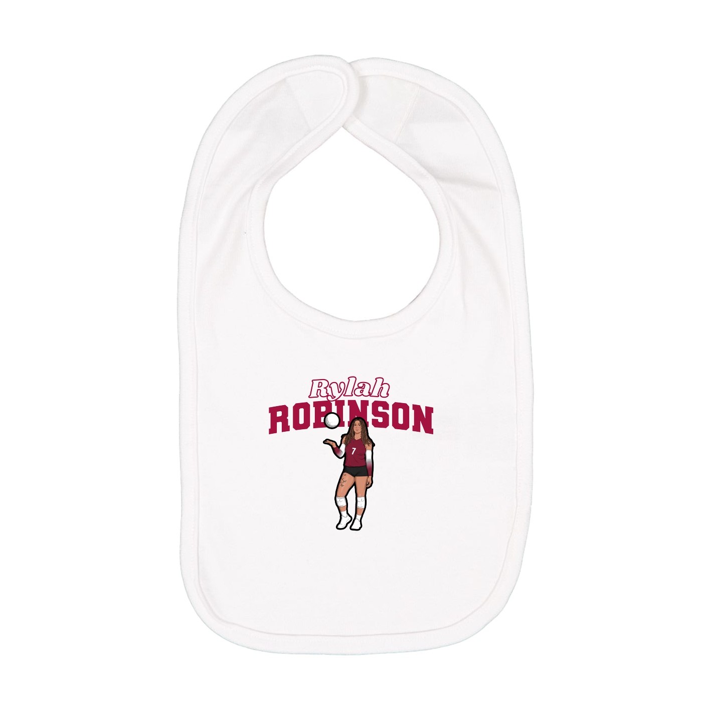 Infant Bib — Name Arch in White
