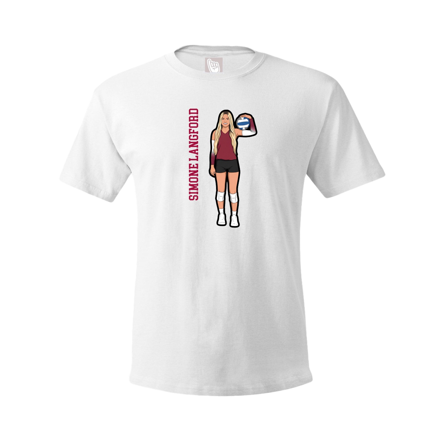 Youth Tee — Name Vertical in White