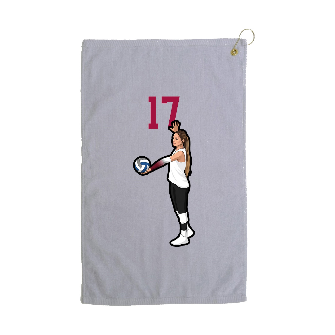 Golf Towel — Number Top in Grey