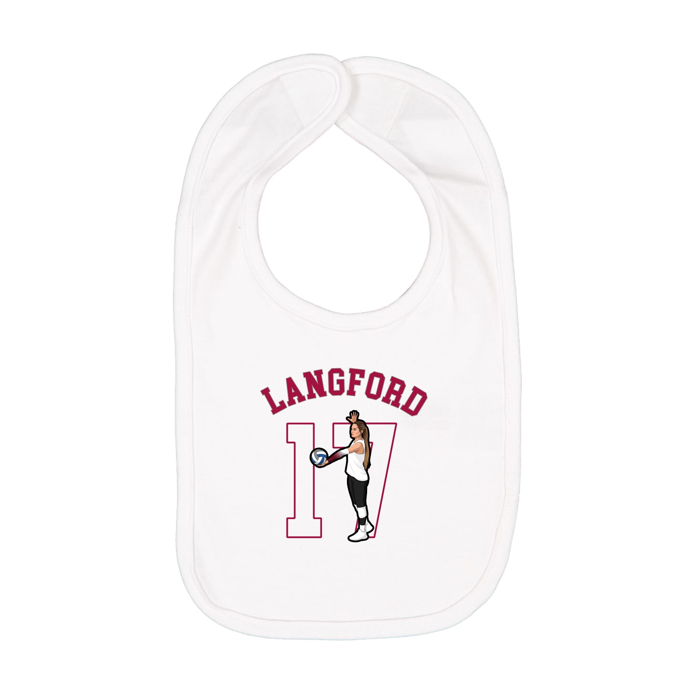 Infant Bib — Shirsey Arch in White