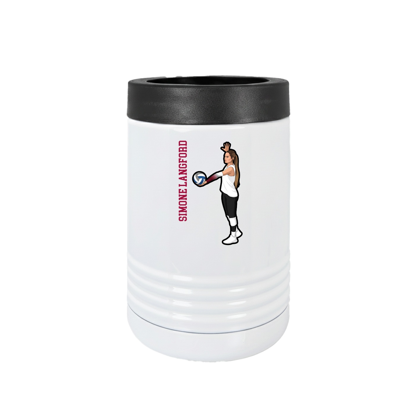 Beverage Holder — Name Vertical in White