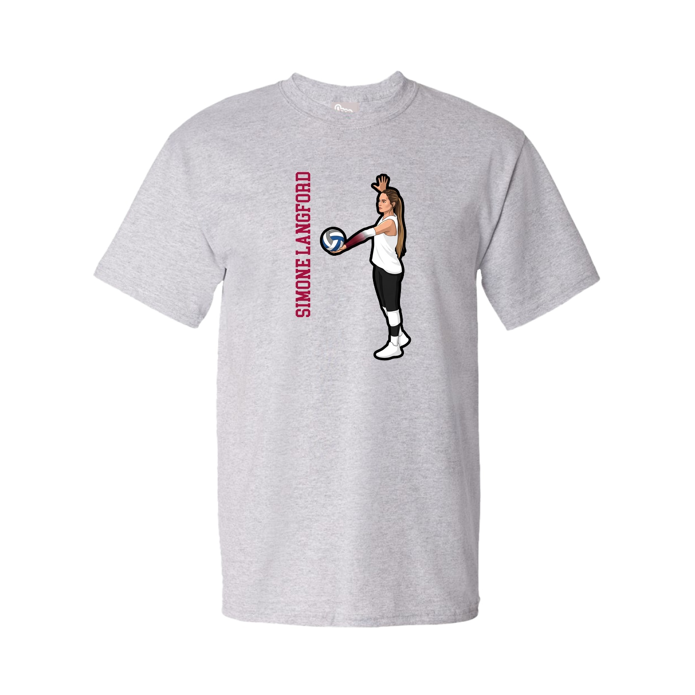 Youth Tee — Name Vertical in Grey