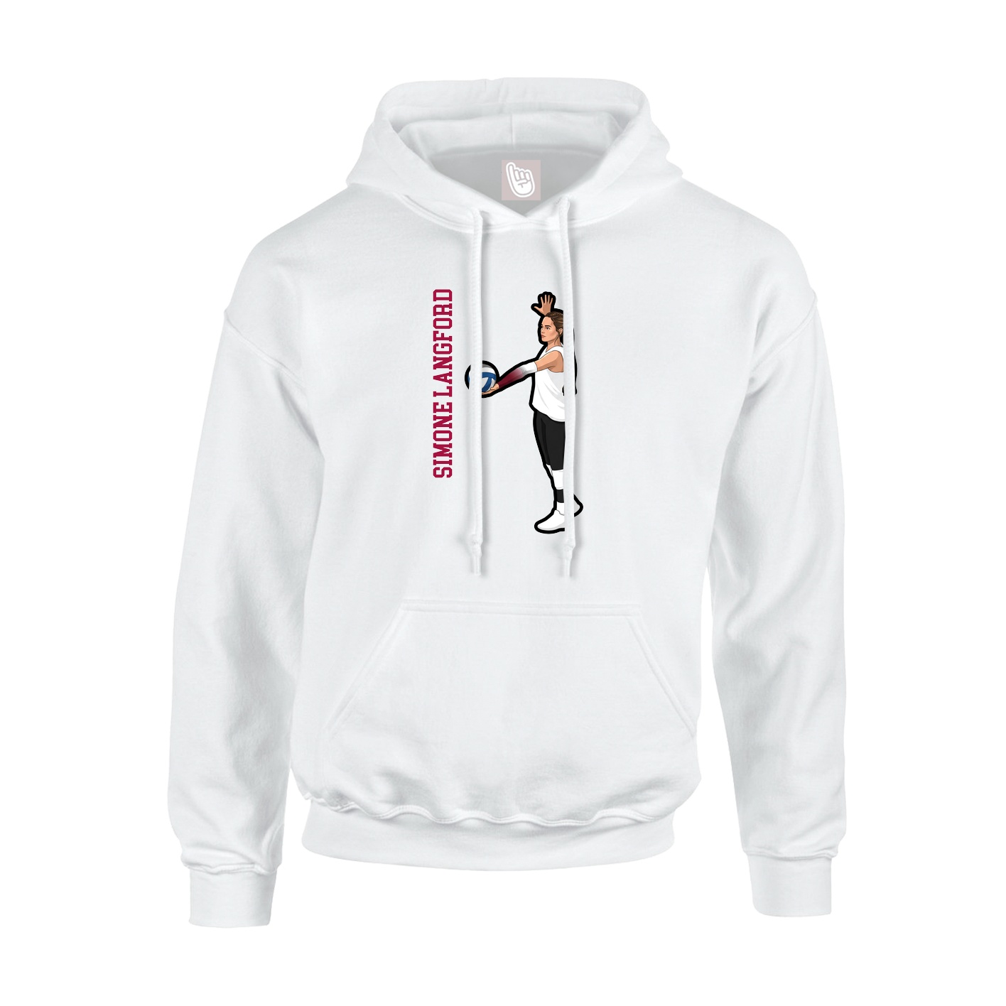 Youth Hoodie — Name Vertical in White