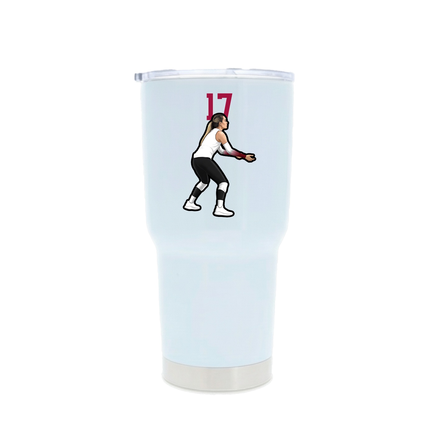 30oz Stainless Steel Tumbler — Number Top in White