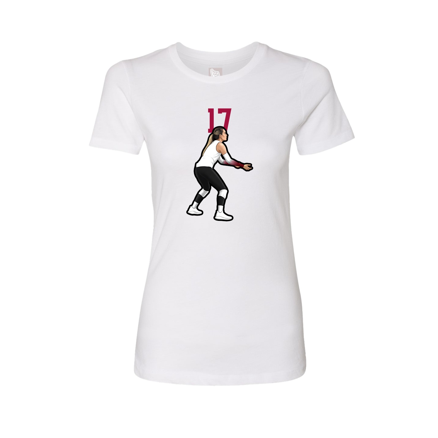 Fitted Women's Tee — Number Top in White