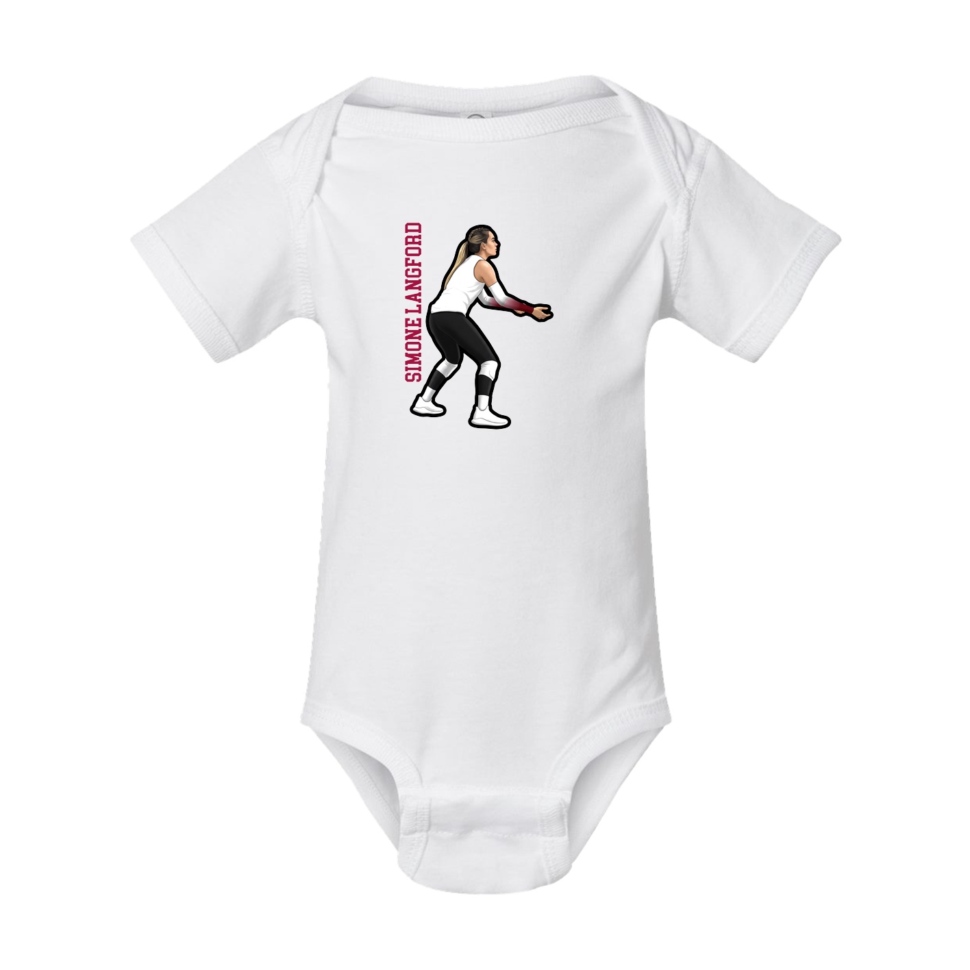 Baby Onesie — Name Vertical in White