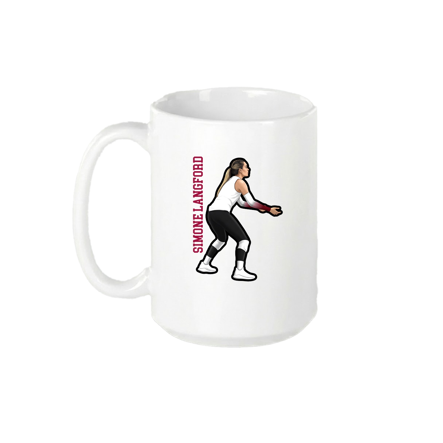 15oz Coffee Mug — Name Vertical in White
