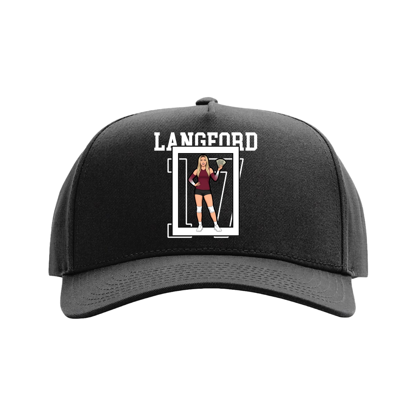 Full Fabric Five-Panel Champ Cap — Shirsey in Black