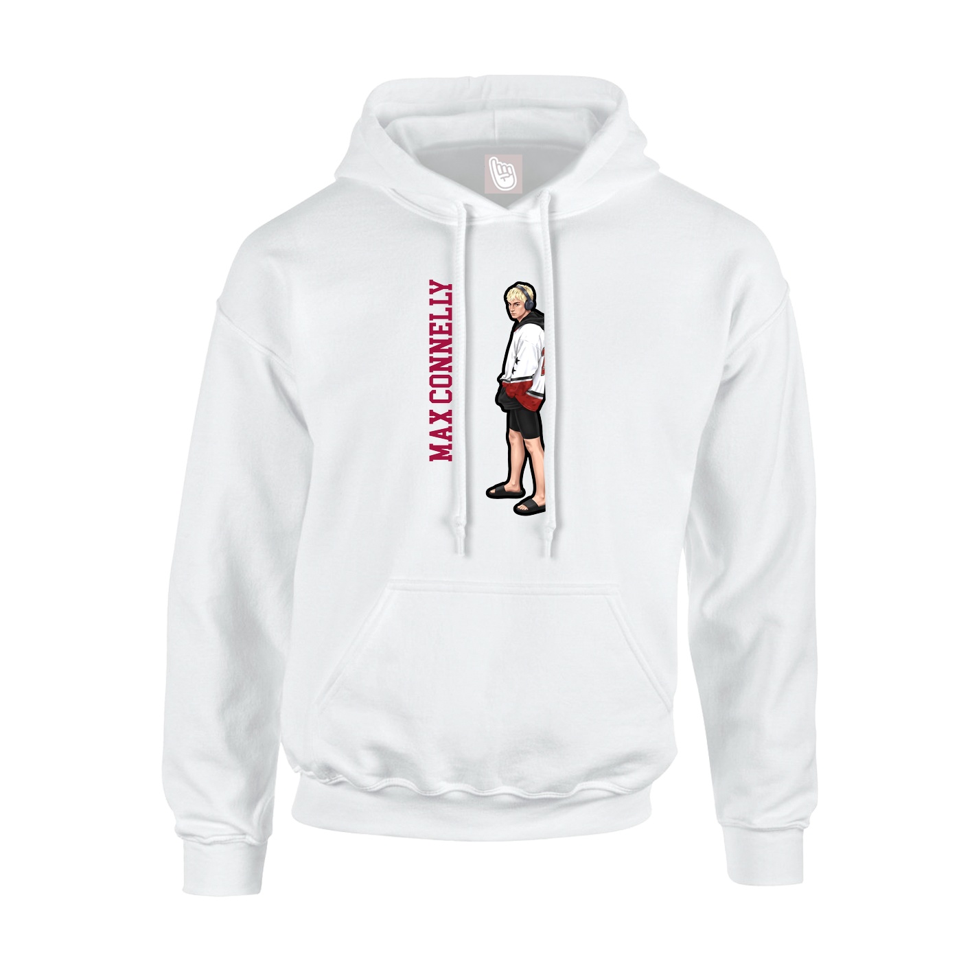 Hoodie — Name Vertical in White