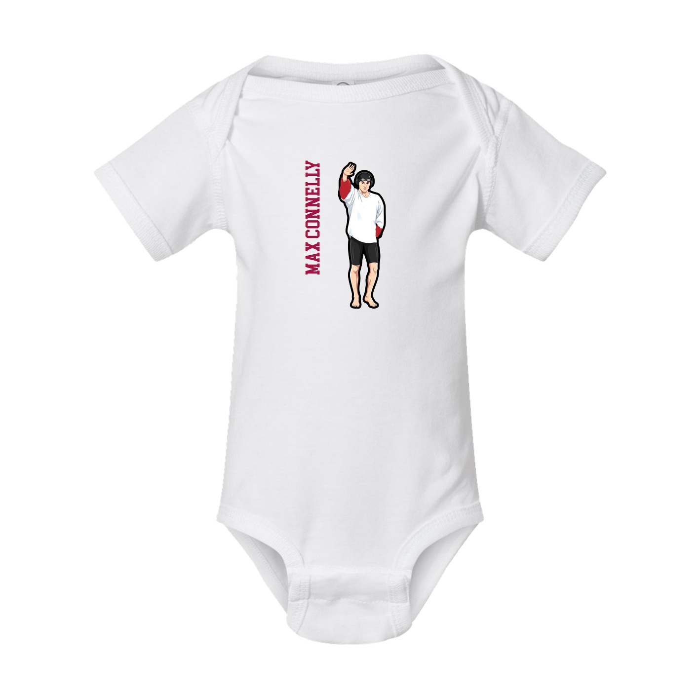 Baby Onesie — Name Vertical in White