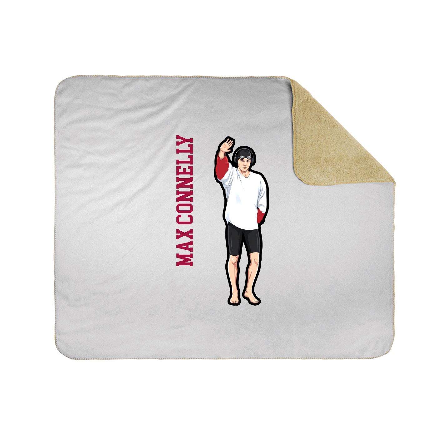 Throw Blanket — Name Vertical in White
