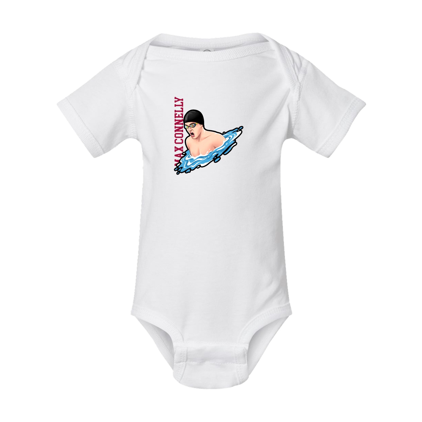 Baby Onesie — Name Vertical in White