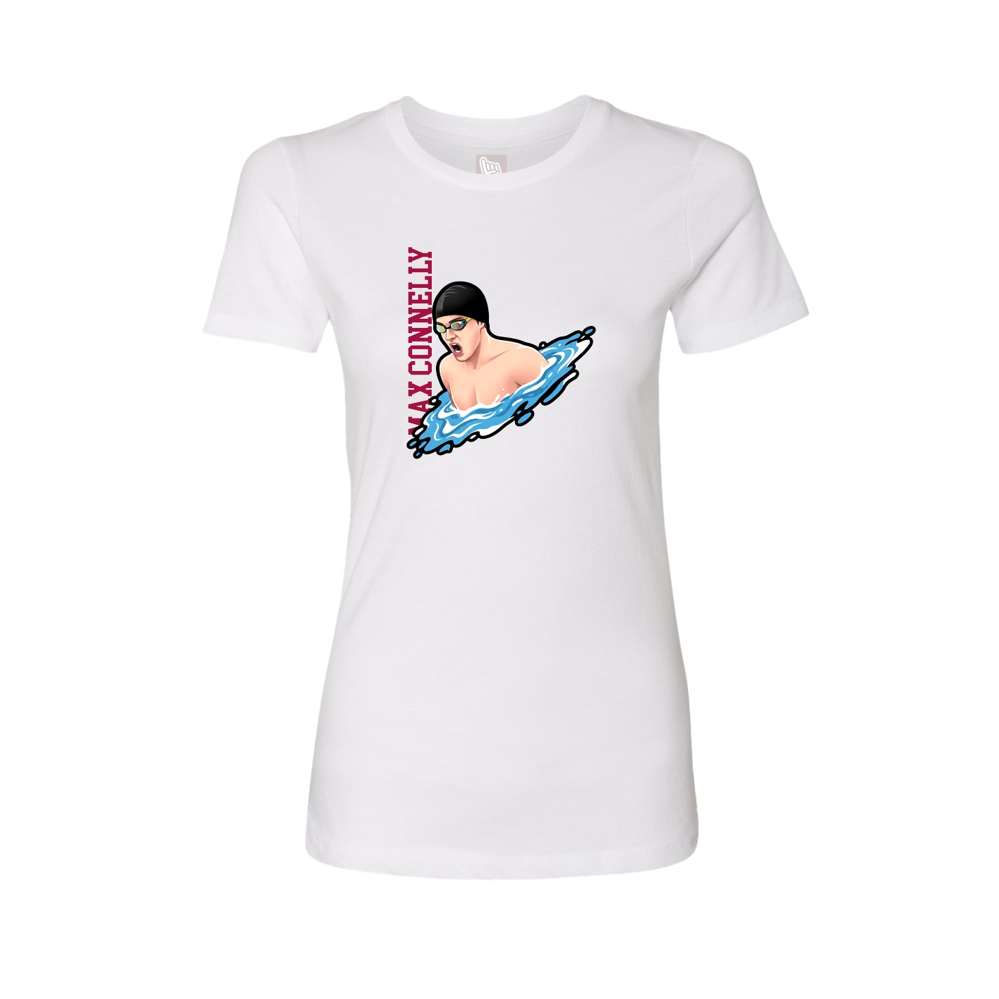 Womens Tee — Name Vertical in White