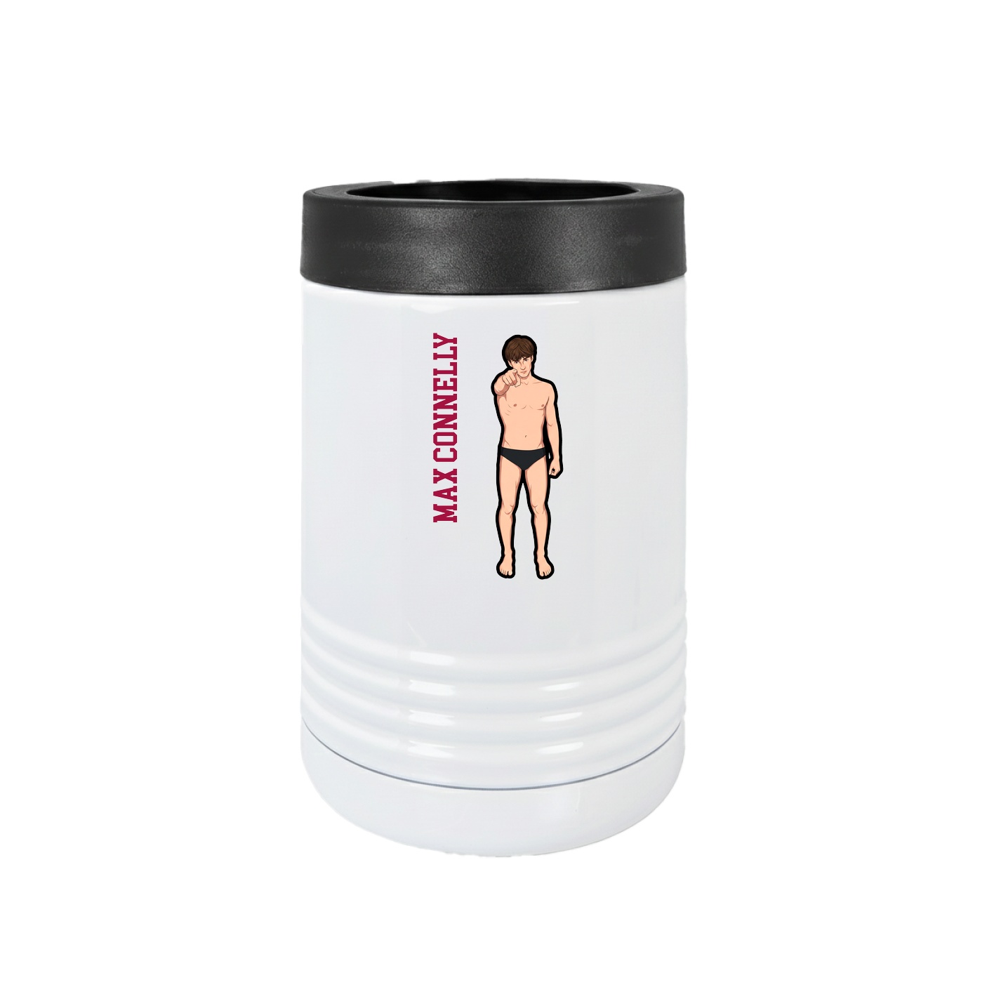 Beverage Holder — Name Vertical in White