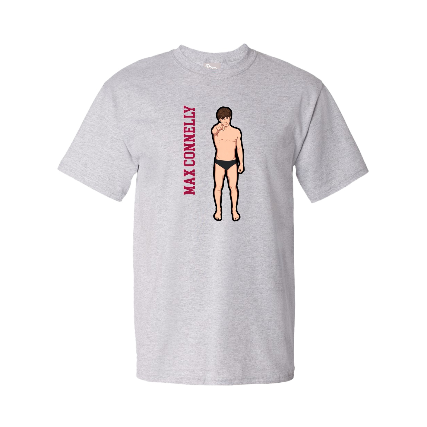 Tee — Name Vertical in Grey