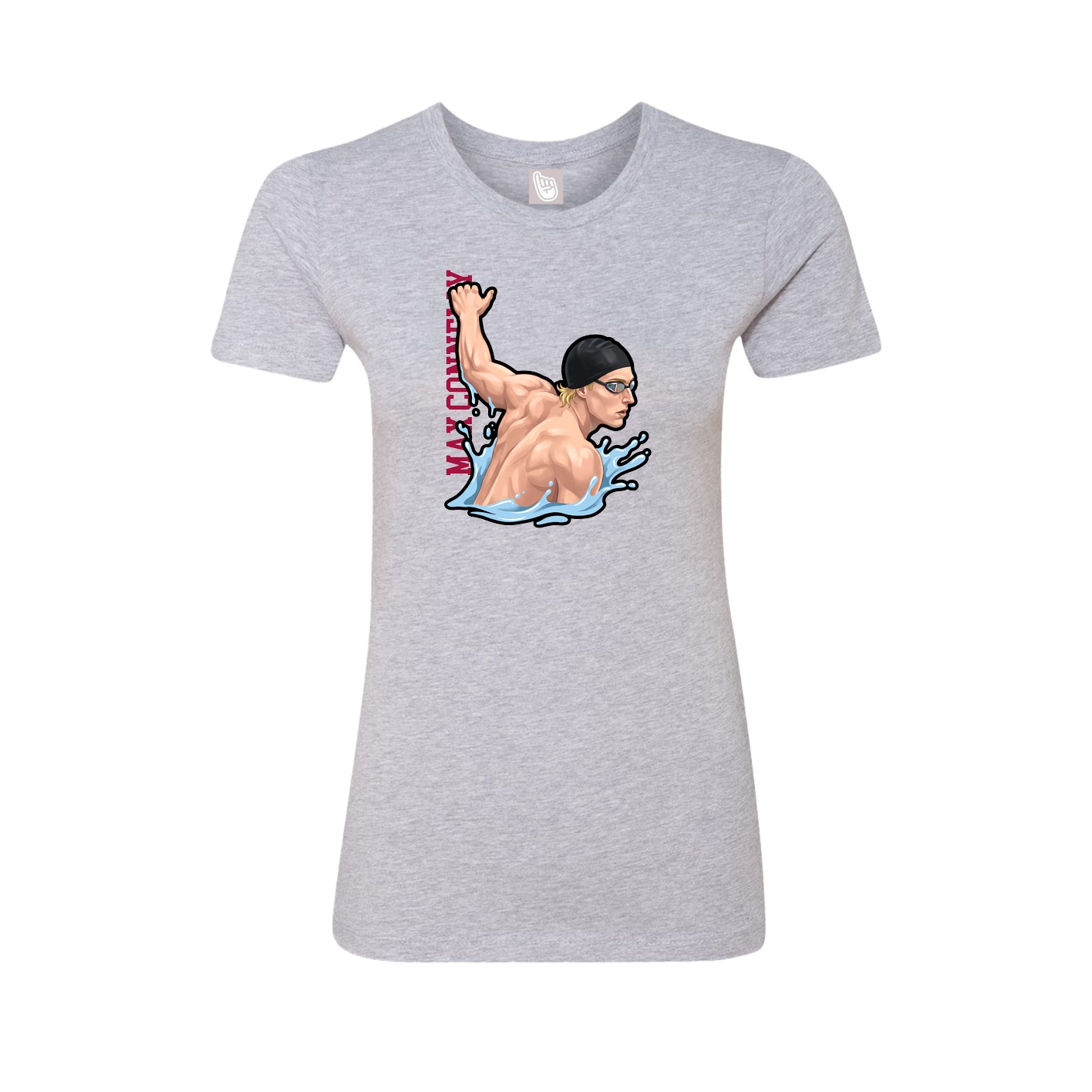 Womens Tee — Name Vertical in Grey