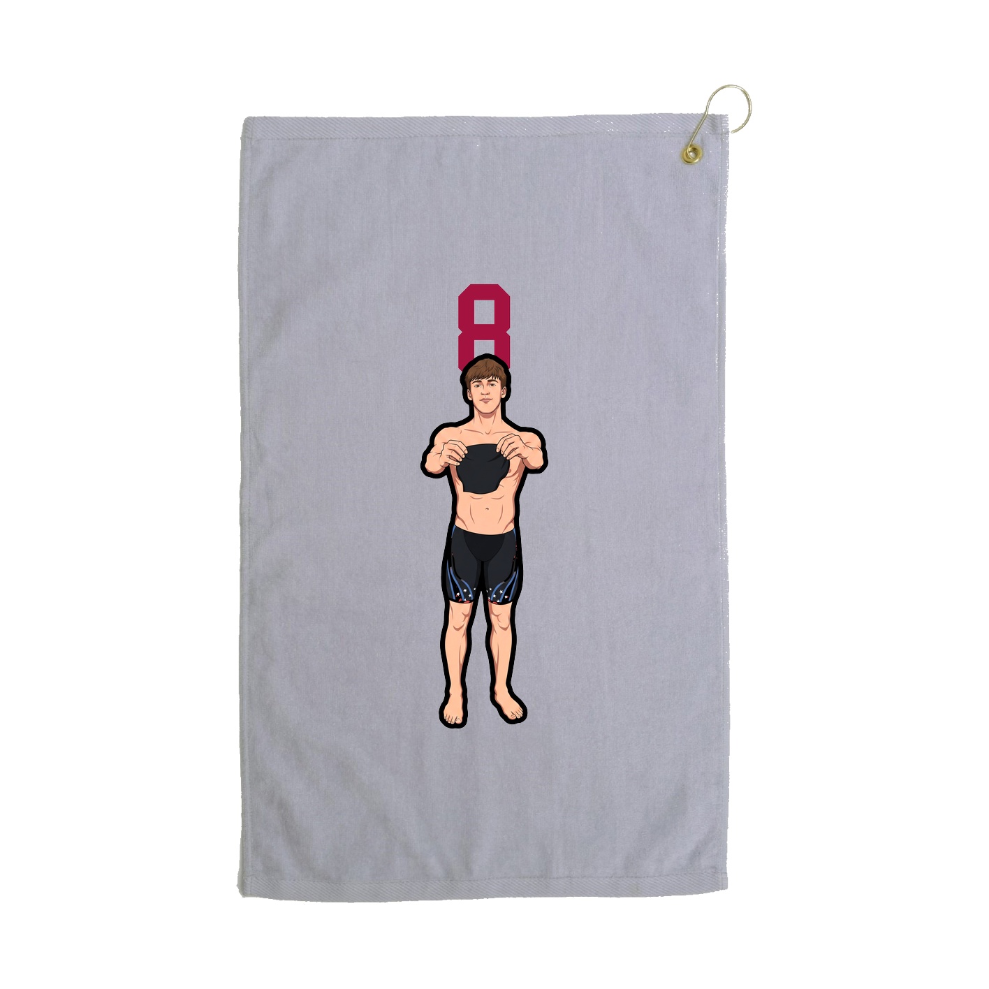 Golf Towel — Number Top in Grey