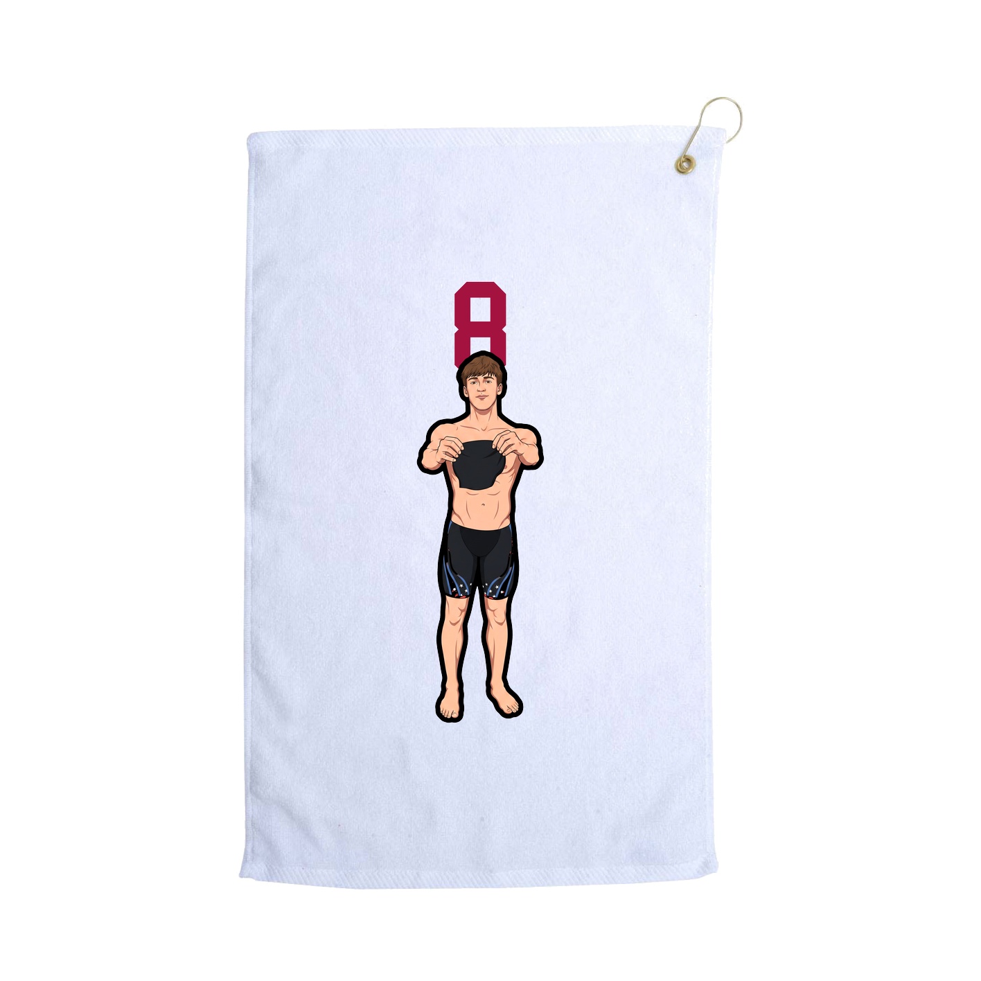 Golf Towel — Number Top in White