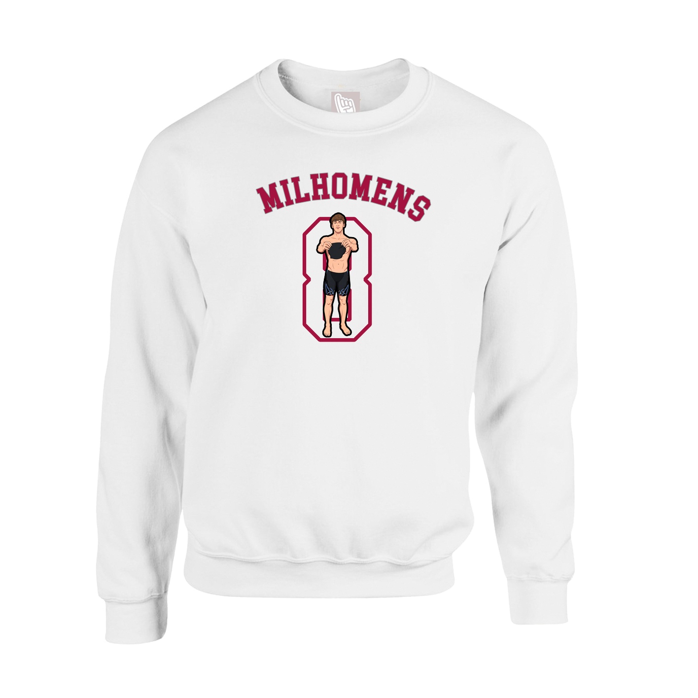 Fleece Crew — Shirsey Arch in White