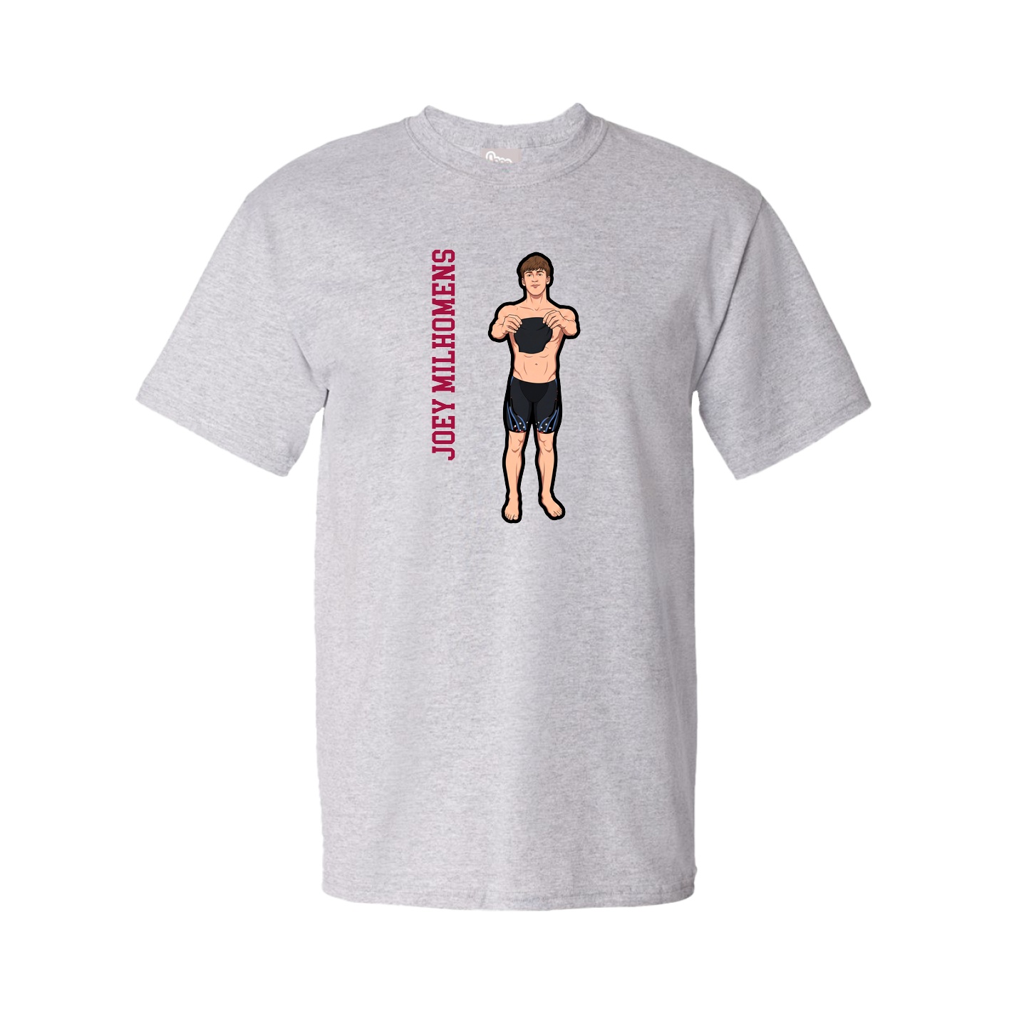 Tee — Name Vertical in Grey