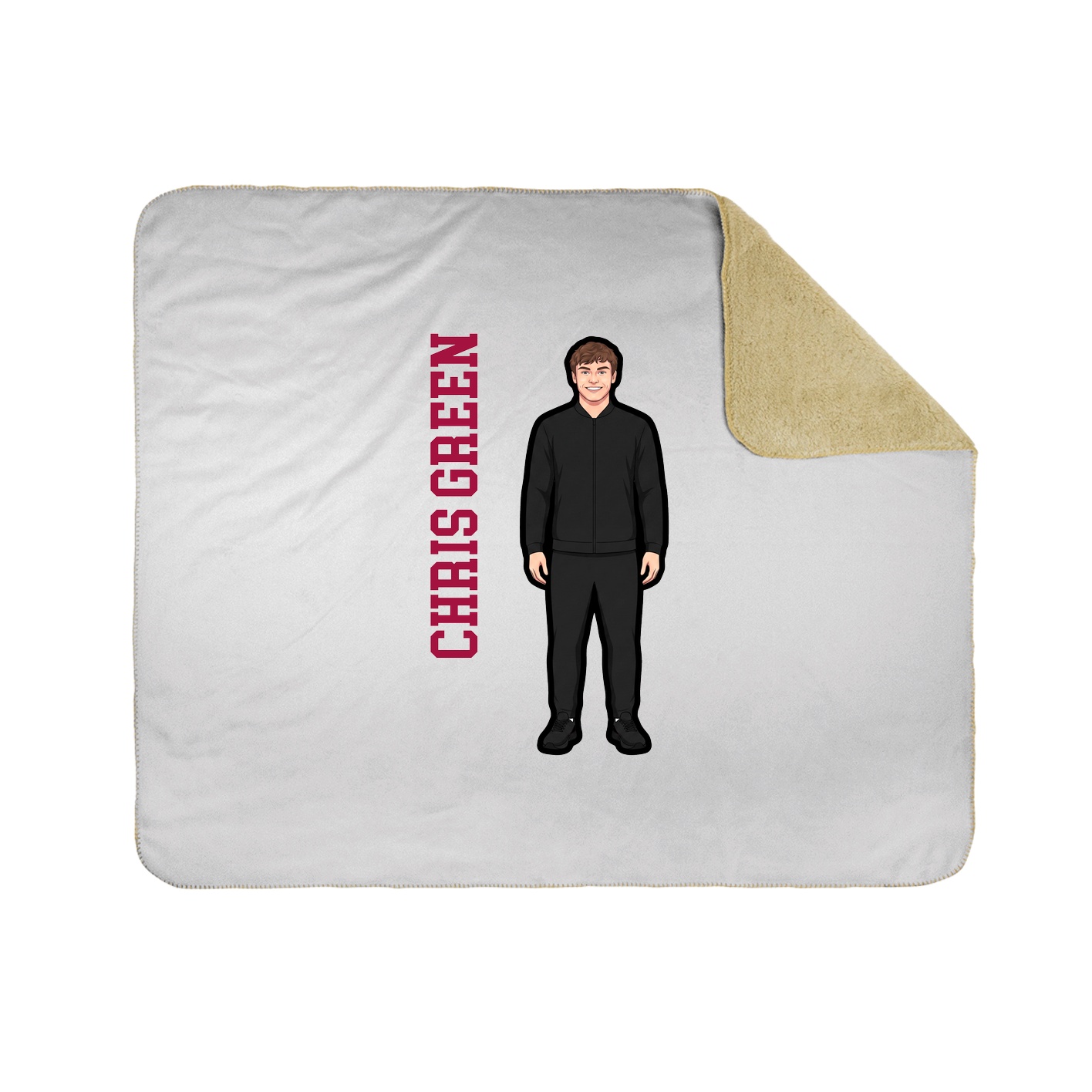 Throw Blanket — Name Vertical in White