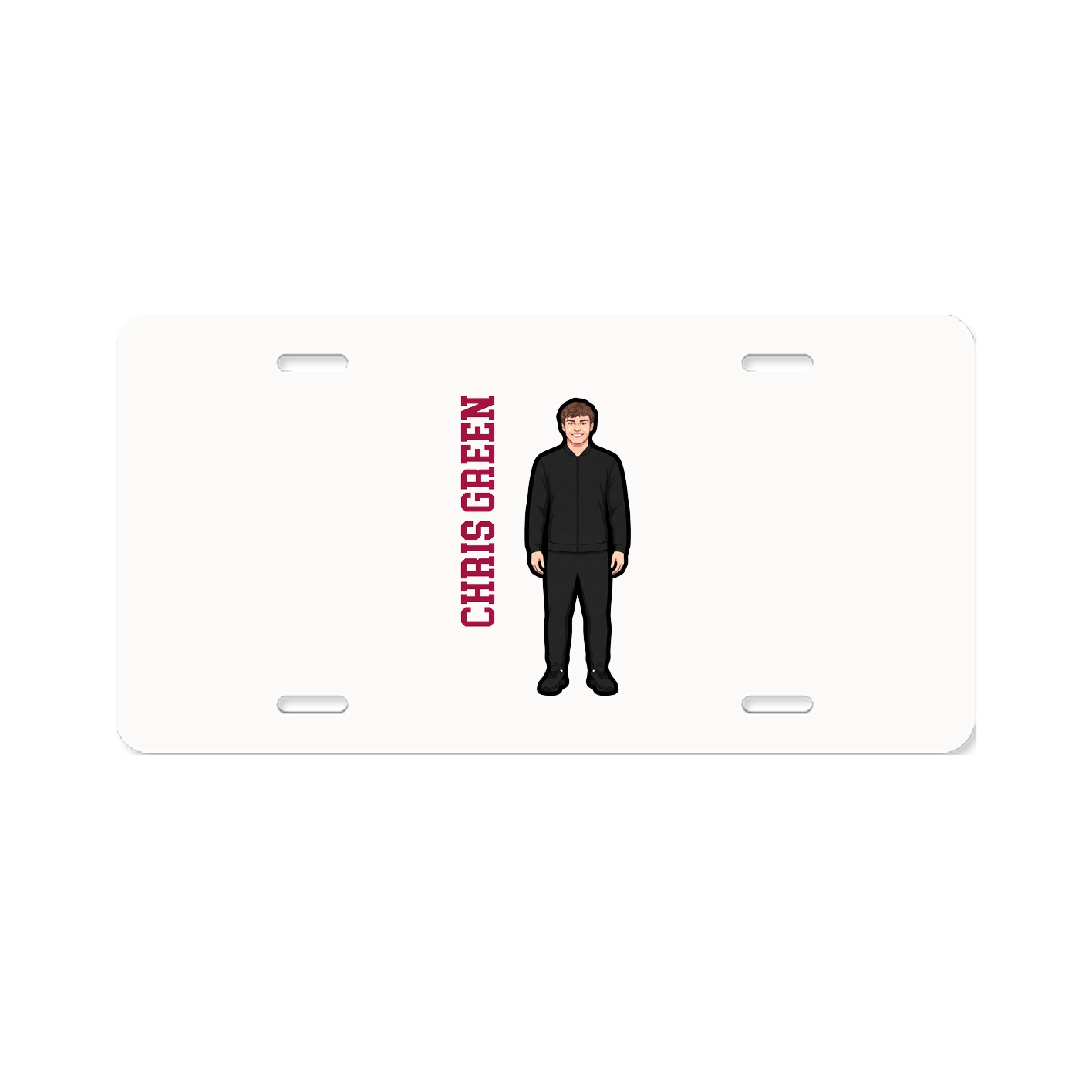 License Plate — Name Vertical in Classic