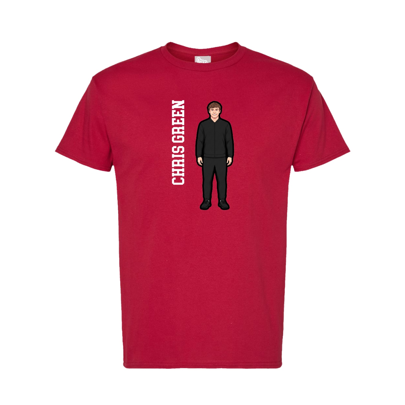 Tee — Name Vertical in Crimson