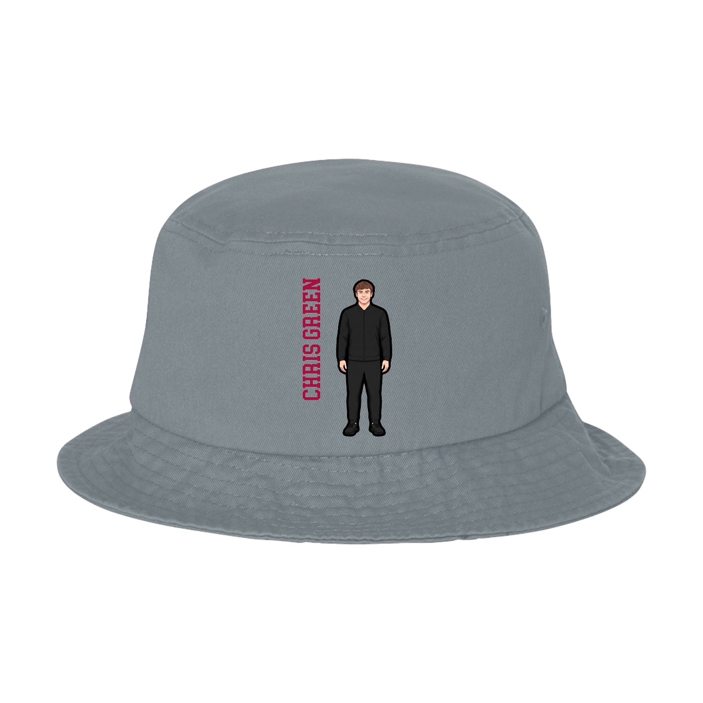 Bucket Cap — Name Vertical in Grey