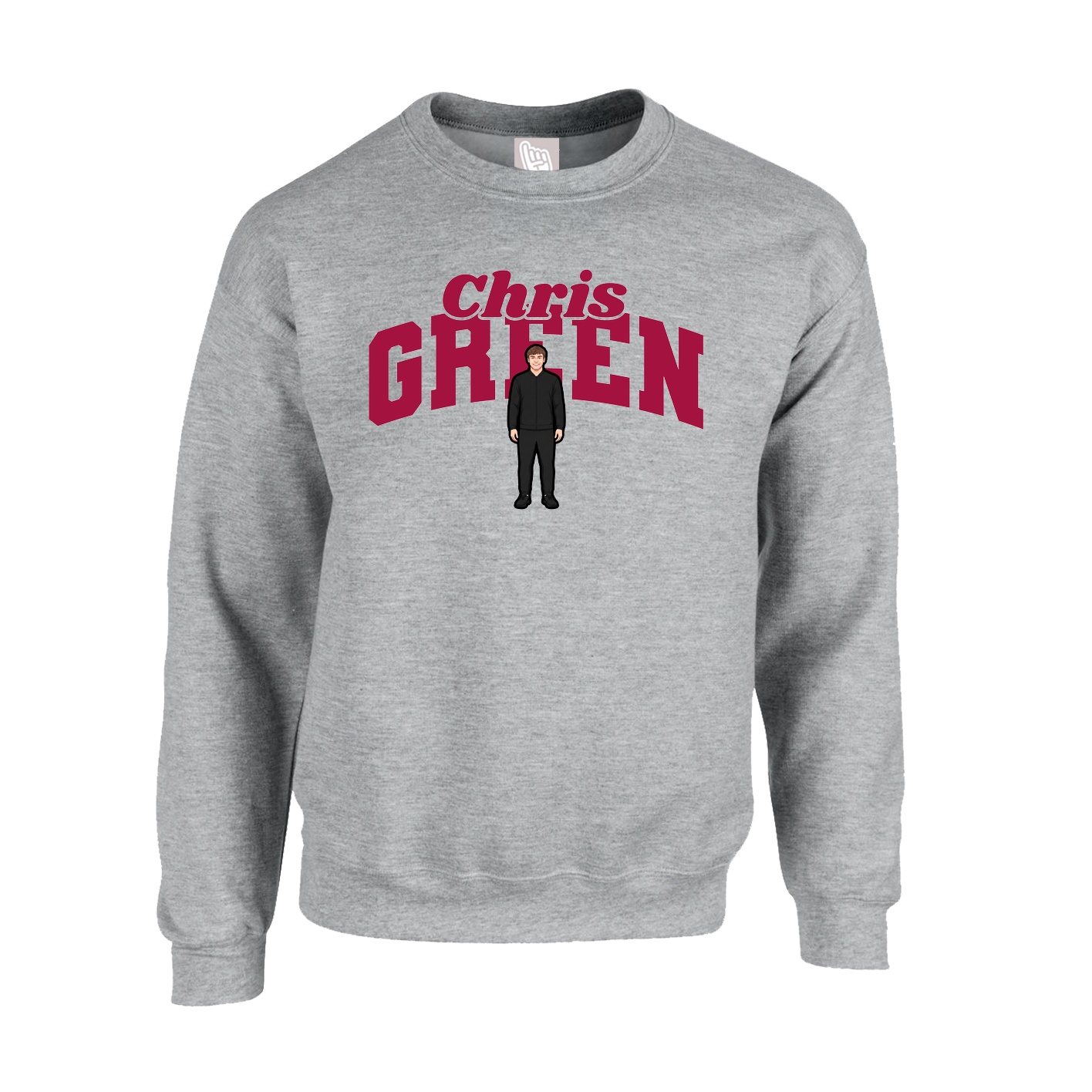 Fleece Crew — Signature Arch in Grey