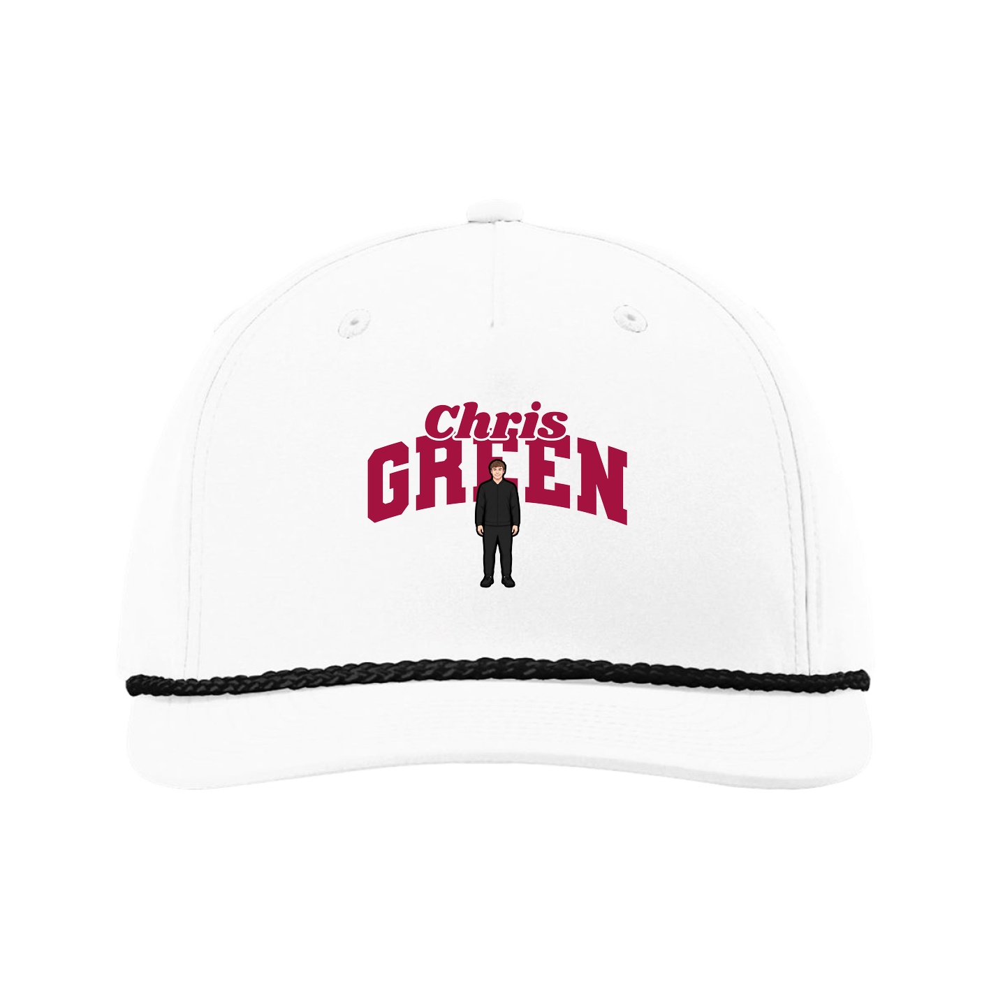 Five-Panel Classic Rope Cap — Signature Arch in White